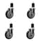 Service Caster 5'' Black Poly Wheel Swivel 1-3/4'' Expanding Stem Caster Set, 4PK SCC-EX20S514-PPUB-BLK-134-4 - alternate 1